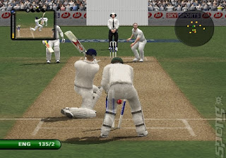 A batsman facing a delivery in EA Sports Cricket 07